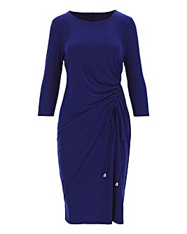 Navy Ruched Side Dress
