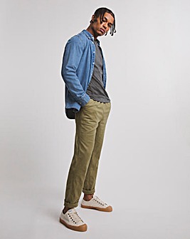 Linen Mix Elasticated Chino Trouser