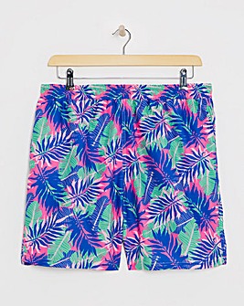 Tropical Leaf Print Swim Short