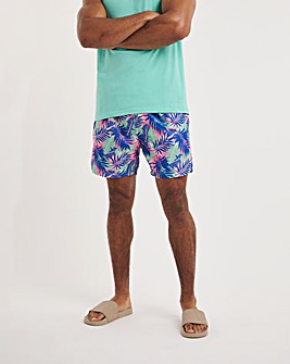 Tropical Leaf Print Swim Short