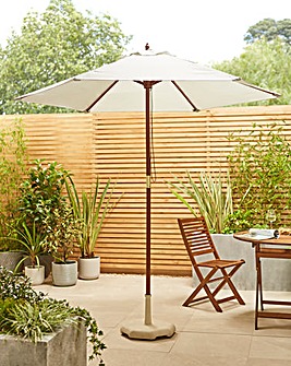 Charles Bentley Grey Wooden Parasol - 2.4m