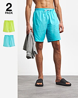 Pack Of 2 Neon Swim Shorts Reg