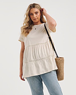 Ivory Longline Crochet Tiered Top