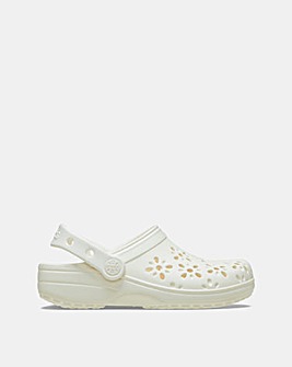 Crocs Chalk Classic Floral Cut Out Clog - Standard Fit