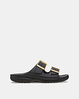 Crocs Black Metallic Buckle Sandal - Standard Fit