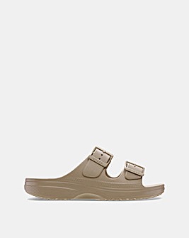 Crocs Taupe Buckle Sandal - Standard Fit