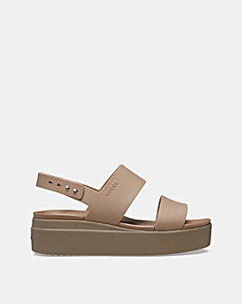 Crocs Latte/Mushroom Brooklyn Low Wedge - Standard Fit