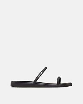 Crocs Black Miami Two Strap Sandal - Standard Fit