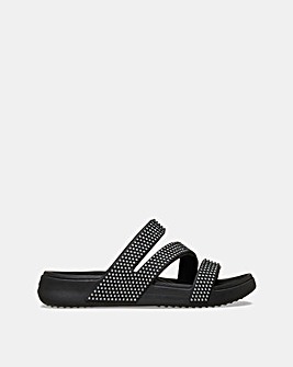 Crocs Black Get Away Strappy Gems Detail - Standard Fit
