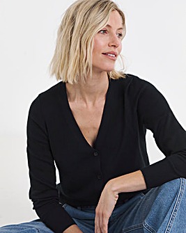 Black V Neck Cardigan