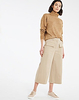 Cotton Sateen Utility Crop Trousers