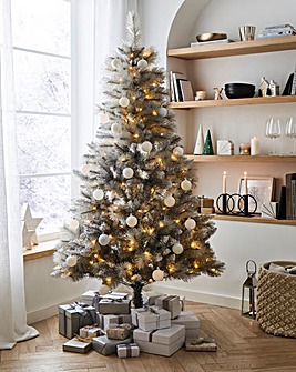 Pre-Lit Grey Glitter Christmas Tree