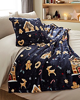Supersoft Gingerbread Cushion & Throw Bundle
