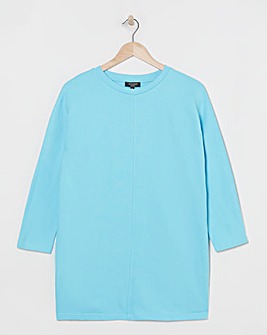 Turquoise 3/4 Sleeve Longline Sweatshirt