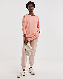 Apricot 3/4 Sleeve Longline Sweatshirt