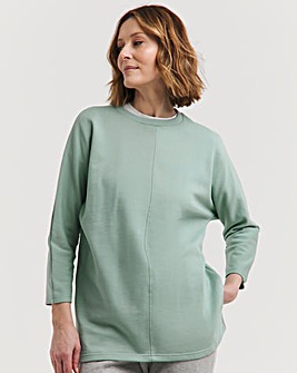 Green Dolman Sleeve Longline Sweatshirt