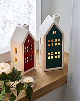 Christmas Lit Scandi Houses - Set of 2
