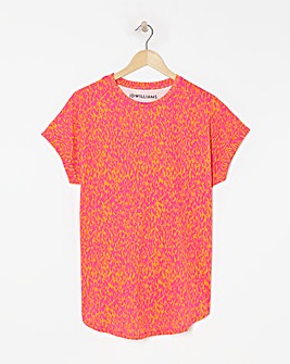 Longline Short Sleeve Curved Hem Top