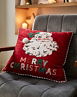 Retro Santa Christmas Cushion