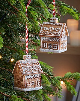 Gisela Graham Gingerbread Hanging Decorations - Set of 2
