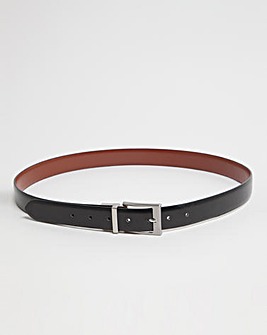 Black/Tan Leather Reversible Belt