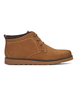 Tan Leather Nubuck Boot Wide