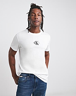 CK Jeans Short Sleeve White Monologo T-Shirt