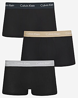 Calvin Klein Black 3 Pack Cotton Stretch Low Rise Trunk