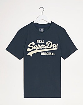 Superdry Navy Short Sleeve Vintage Logo Soda Pop T-Shirt