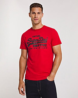 Superdry Red Short Sleeve Vintage Logo Heritage T-Shirt