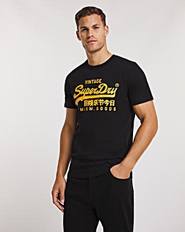 Superdry Black Short Sleeve Vintage Logo Heritage T-Shirt