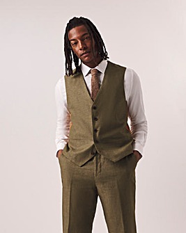 Joe Browns Khaki Linen Blend Waistcoat