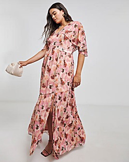 Lovedrobe Blush Asymmetric Seam Maxi Dress