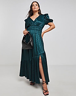 Lovedrobe Dark Green Wrap Front Maxi Dress