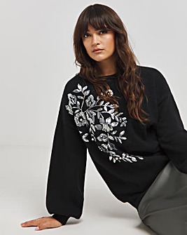 Lovedrobe Floral Sequin Applique Jumper