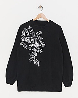 Lovedrobe Floral Sequin Applique Jumper