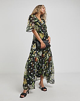 Hope & Ivy The Lizette Floral Wrap Maxi Dress