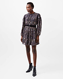 French Connection Carissa Lurex Jacquard Mix Dress