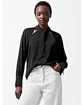 French Connection Carmen Crepe Tie Blouse