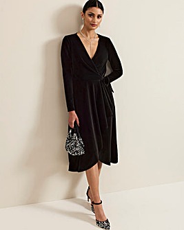 Phase Eight Julia Black Velvet Wrap Dress