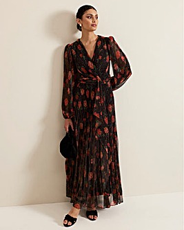 Phase Eight Kenzia Wrap Floral Shimmer Maxi Dress