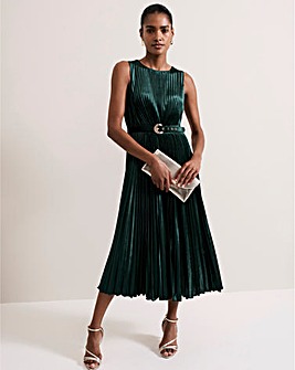 Phase Eight Simara Velvet Pleat Midi Dress