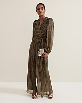 Phase Eight Alli Gold Textured Jumpsuit