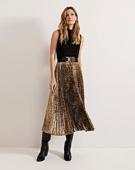 Phase Eight Meloni Jersey Leopard Pleat Midi Dress