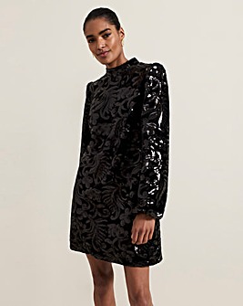 Phase Eight Sequin Velvet Shift Dress