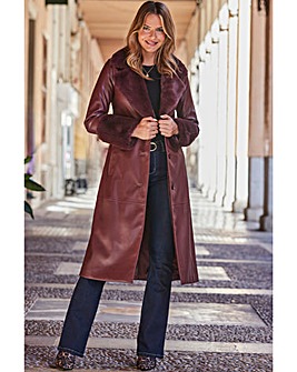 Sosandar Faux Leather Afghan Coat