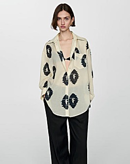 Mango Brandy Abstract Print Semi Sheer Shirt