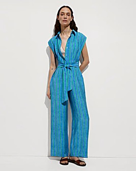 Mango Moraima Stripe Jumpsuit