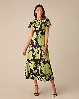 Ro&Zo Shadow Floral Harper Midi Dress