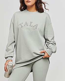 TALA Borg Logo Oversized Volley Crew Sweat